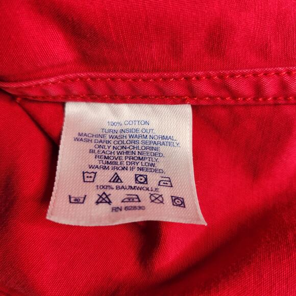 Lands' End Red Button Front Denim Jacket L(14-16) - Picture 6 of 8